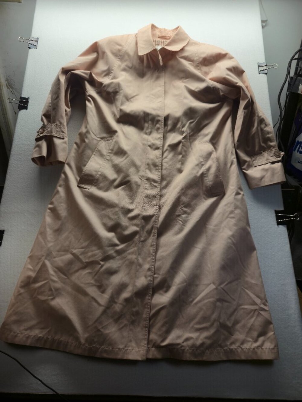 London Fog Women’s Trench Coat – Dusty Rose – Size 10 Petite – Made in USA